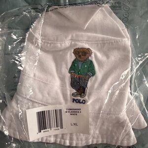 Polo by Ralph Lauren Polo Bear White Bucket Hat with Bear Embroidery L/XL New